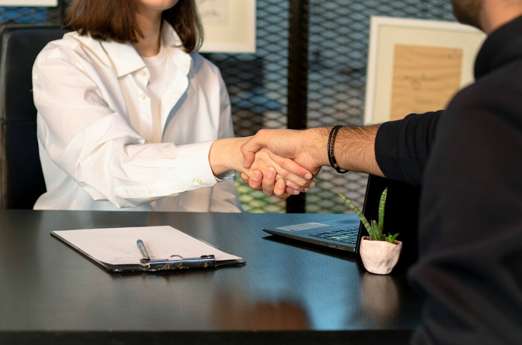 insurance agent meeting client