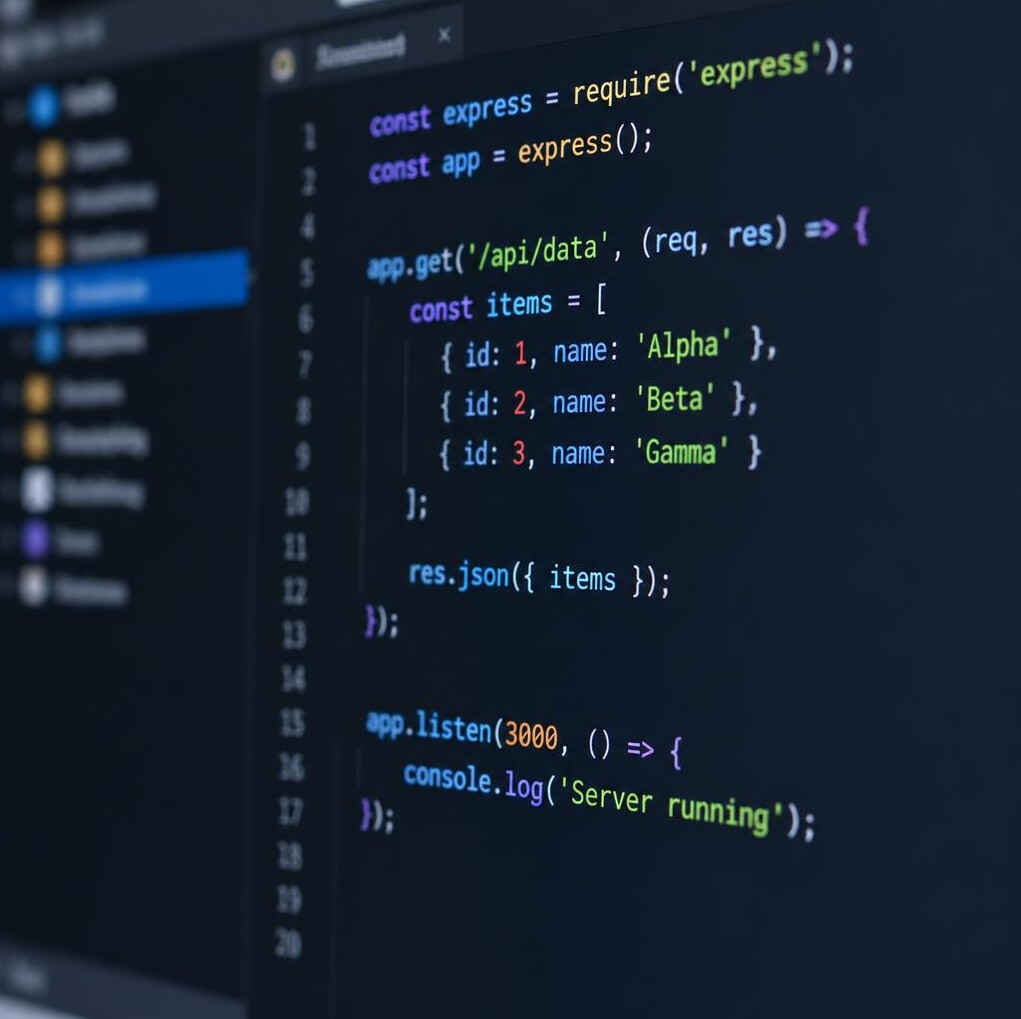 Close-up of programming code displayed on a computer screen